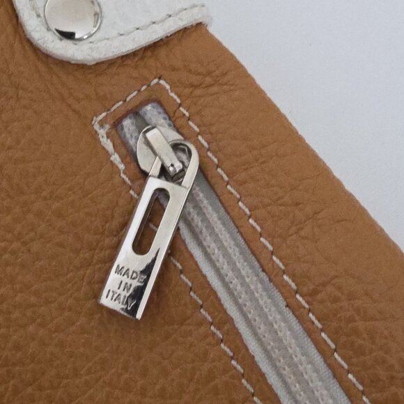 BORSE IN PELLE | BROWN  Pebbled Leather Crossbody Bag Made IN ITALY - Picture 7 of 9